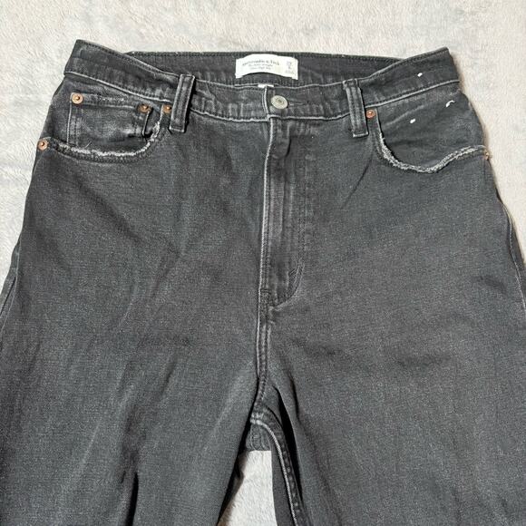 Abercrombie Fitch Jeans Women 8 Black Ankle Straight Ultra High Rise Curve Love - Picture 3 of 11